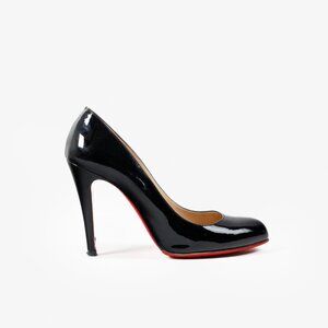 Christian Louboutin Black Patent Calf Leather Pumps.